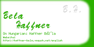 bela haffner business card